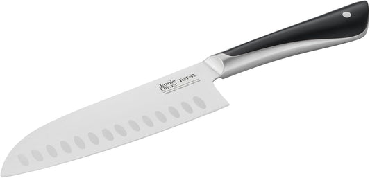 Tefal Jamie Oliver Santoku Knife, 16.5cm, German Stainless Steel, K2671555, Black