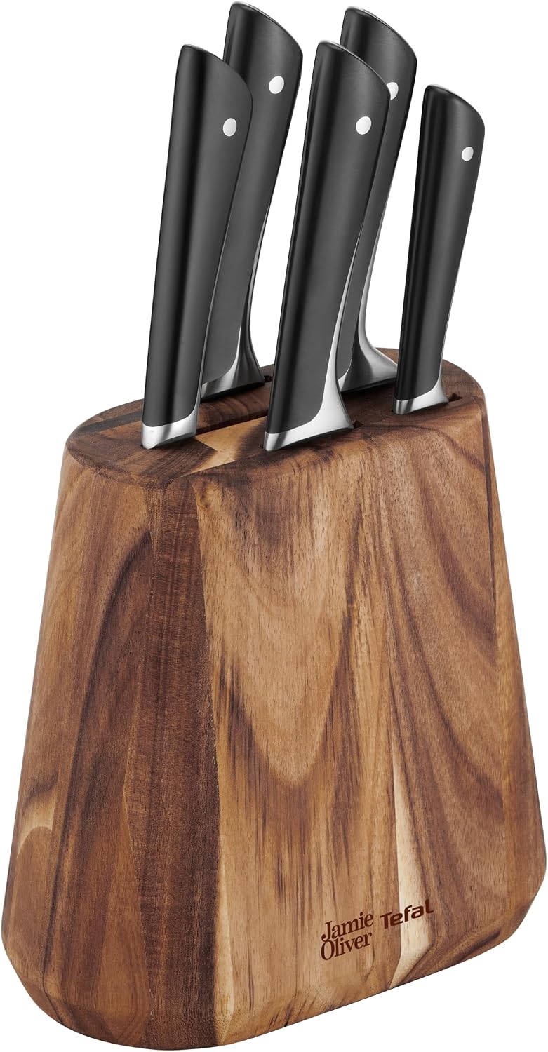 Tefal Jamie Oliver Santoku Knife, 16.5cm, German Stainless Steel, K2671555, Black