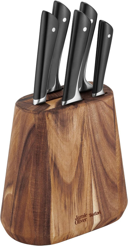 Tefal Jamie Oliver Santoku Knife, 16.5cm, German Stainless Steel, K2671555, Black