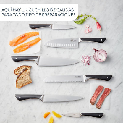 Tefal Jamie Oliver Santoku Knife, 16.5cm, German Stainless Steel, K2671555, Black