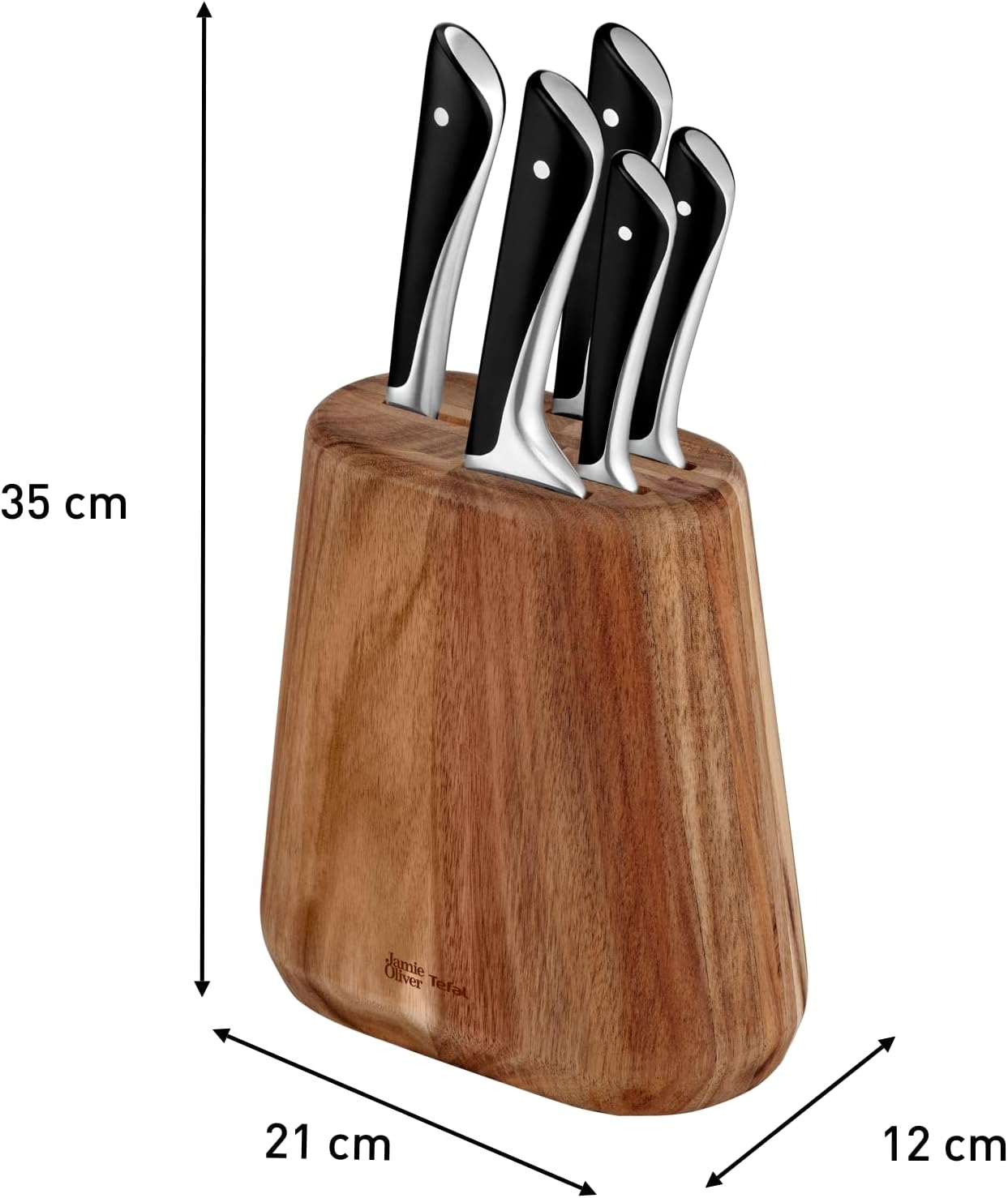 Tefal Jamie Oliver Santoku Knife, 16.5cm, German Stainless Steel, K2671555, Black