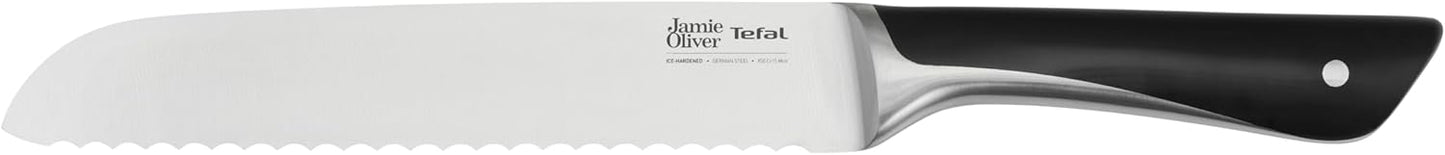 Tefal Jamie Oliver Santoku Knife, 16.5cm, German Stainless Steel, K2671555, Black
