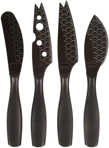 Stainless Steel Cheese Knife Set - Monaco for All Types of Cheese - Multi-Functional Cheese Slicer - Silver Non-Stick - Dishwasher Safe - for Kitchen Cooking