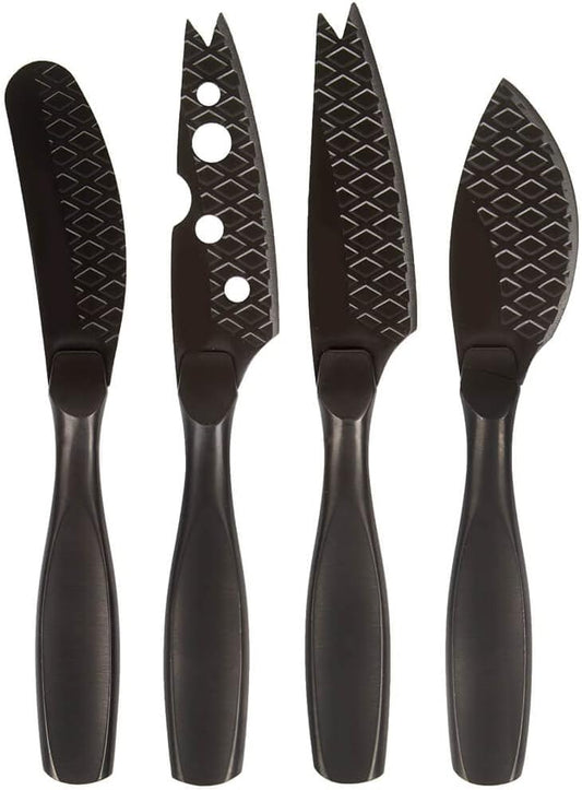 Stainless Steel Cheese Knife Set - Monaco for All Types of Cheese - Multi-Functional Cheese Slicer - Silver Non-Stick - Dishwasher Safe - for Kitchen Cooking