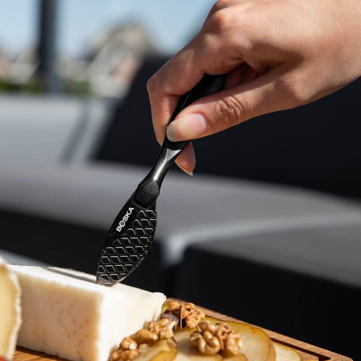 Stainless Steel Cheese Knife Set - Monaco for All Types of Cheese - Multi-Functional Cheese Slicer - Silver Non-Stick - Dishwasher Safe - for Kitchen Cooking