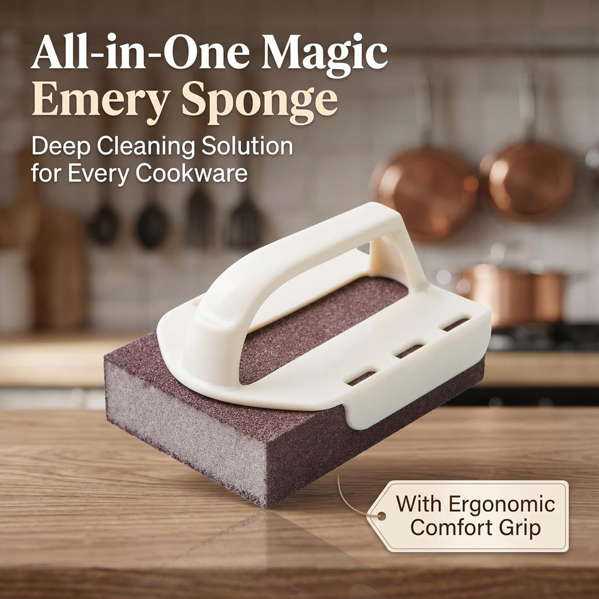 Magic Emery Cleaning Sponge,Heavy Duty Nano Sponge Eraser, Magic Carbide Cleaning Sponge for Rust & Grease Remover, Steeli Sponge Alternative, Magic Eraser Sponge for Pans(4 Sponge)