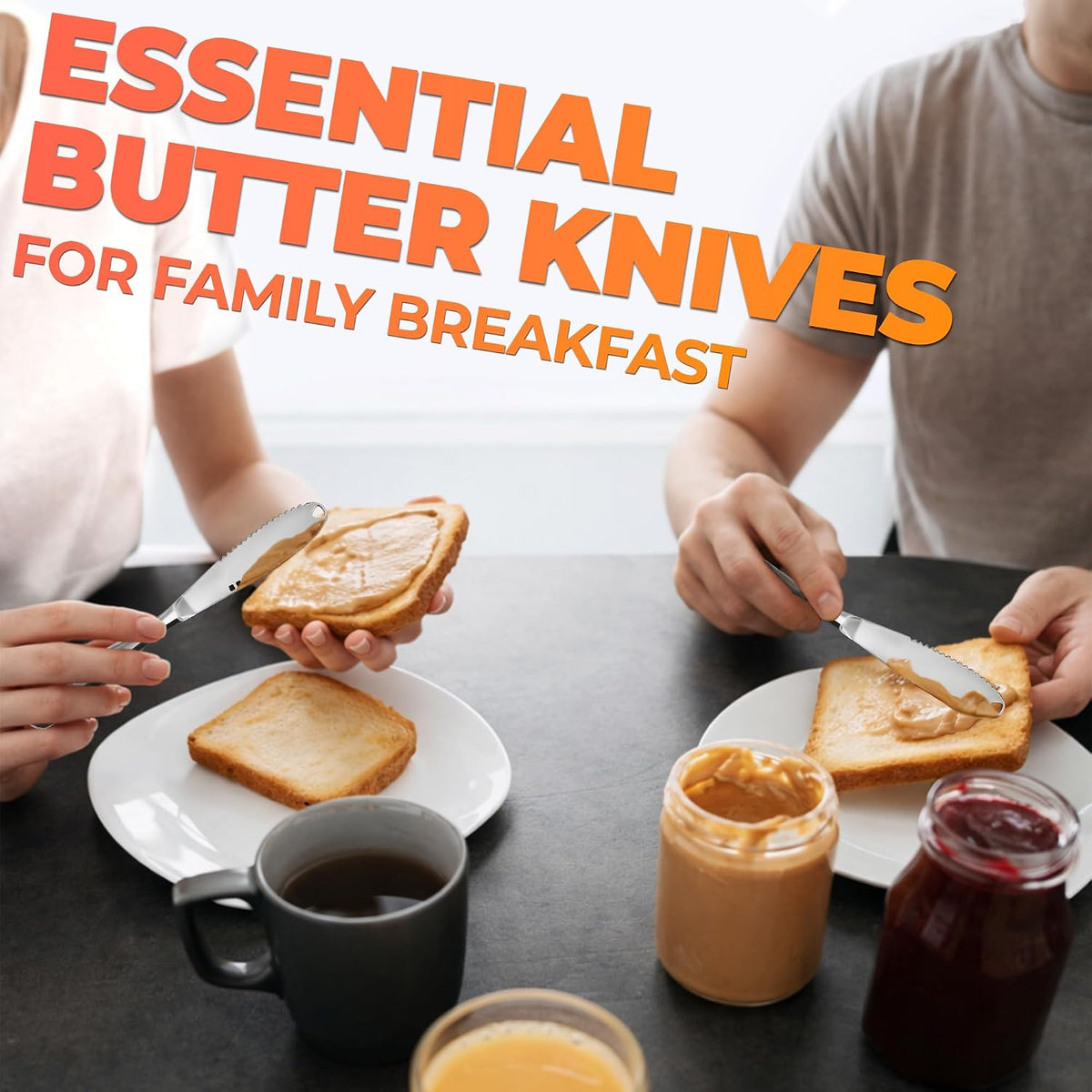 2 Pcs Butter Knife Spreader 3-in-1 Set, Stainless Steel