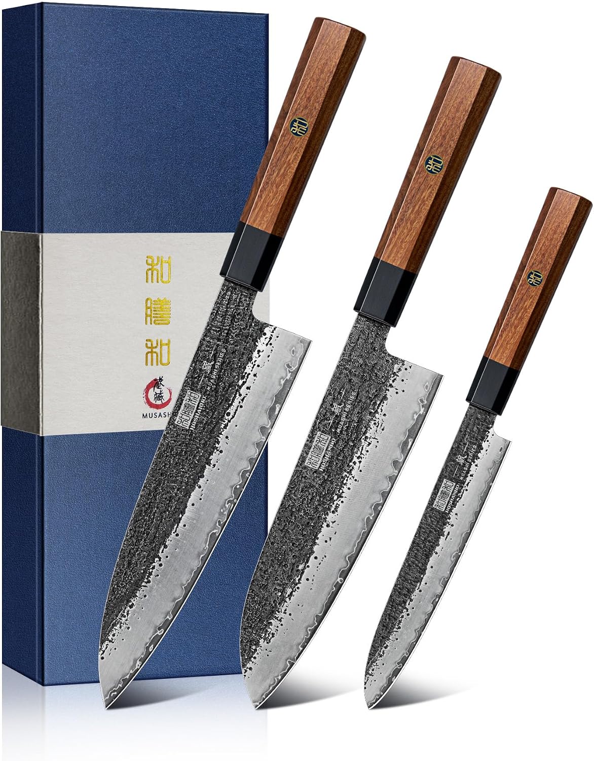 Santoku Knife 7 Inch, Japanese Hand Forged Chef Knife for Kitchen