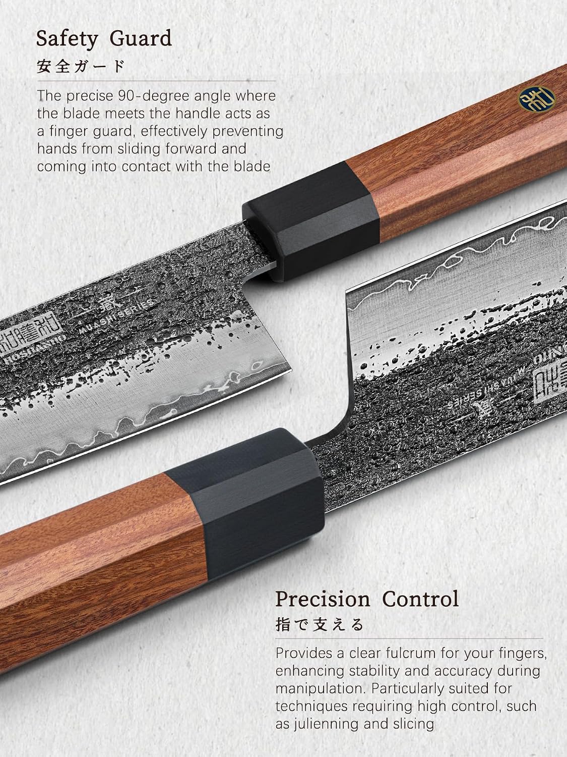 Santoku Knife 7 Inch, Japanese Hand Forged Chef Knife for Kitchen