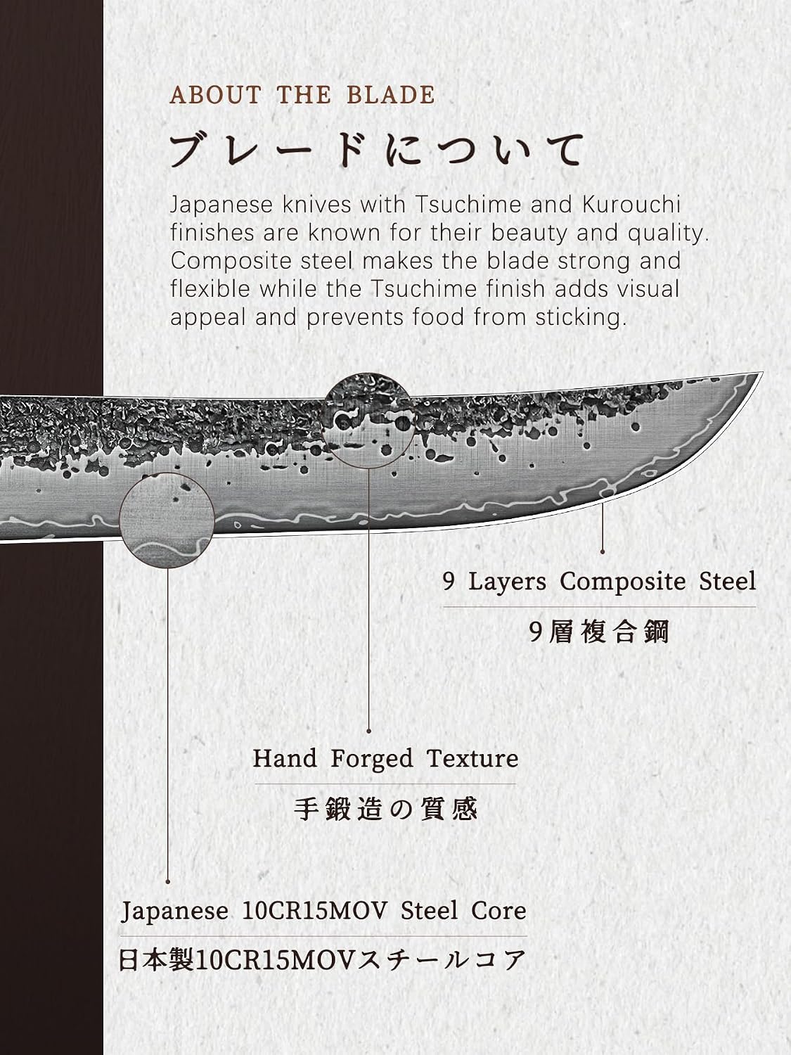 Santoku Knife 7 Inch, Japanese Hand Forged Chef Knife for Kitchen