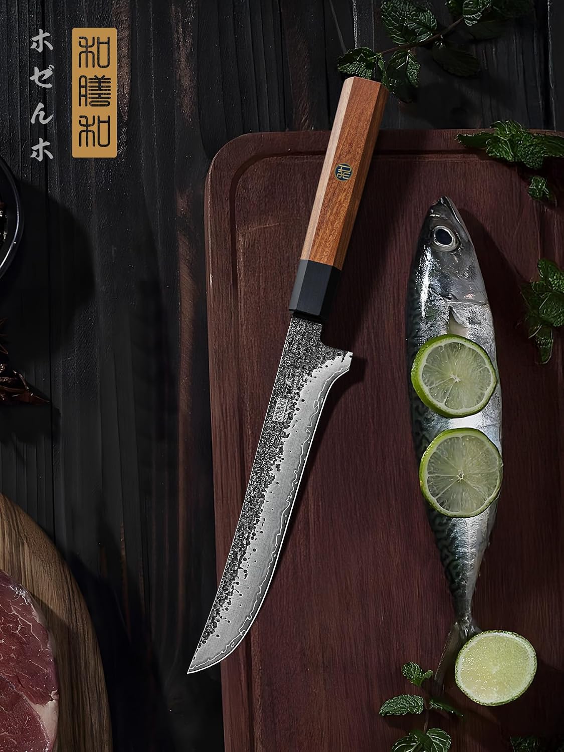 Santoku Knife 7 Inch, Japanese Hand Forged Chef Knife for Kitchen
