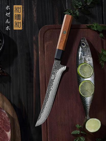 Santoku Knife 7 Inch, Japanese Hand Forged Chef Knife for Kitchen
