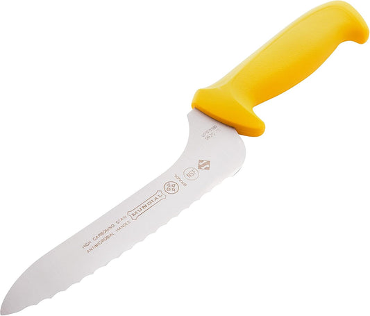 5600 Series 7-Inch Offset Serrated Edge Sandwich Knife with Yellow Handle