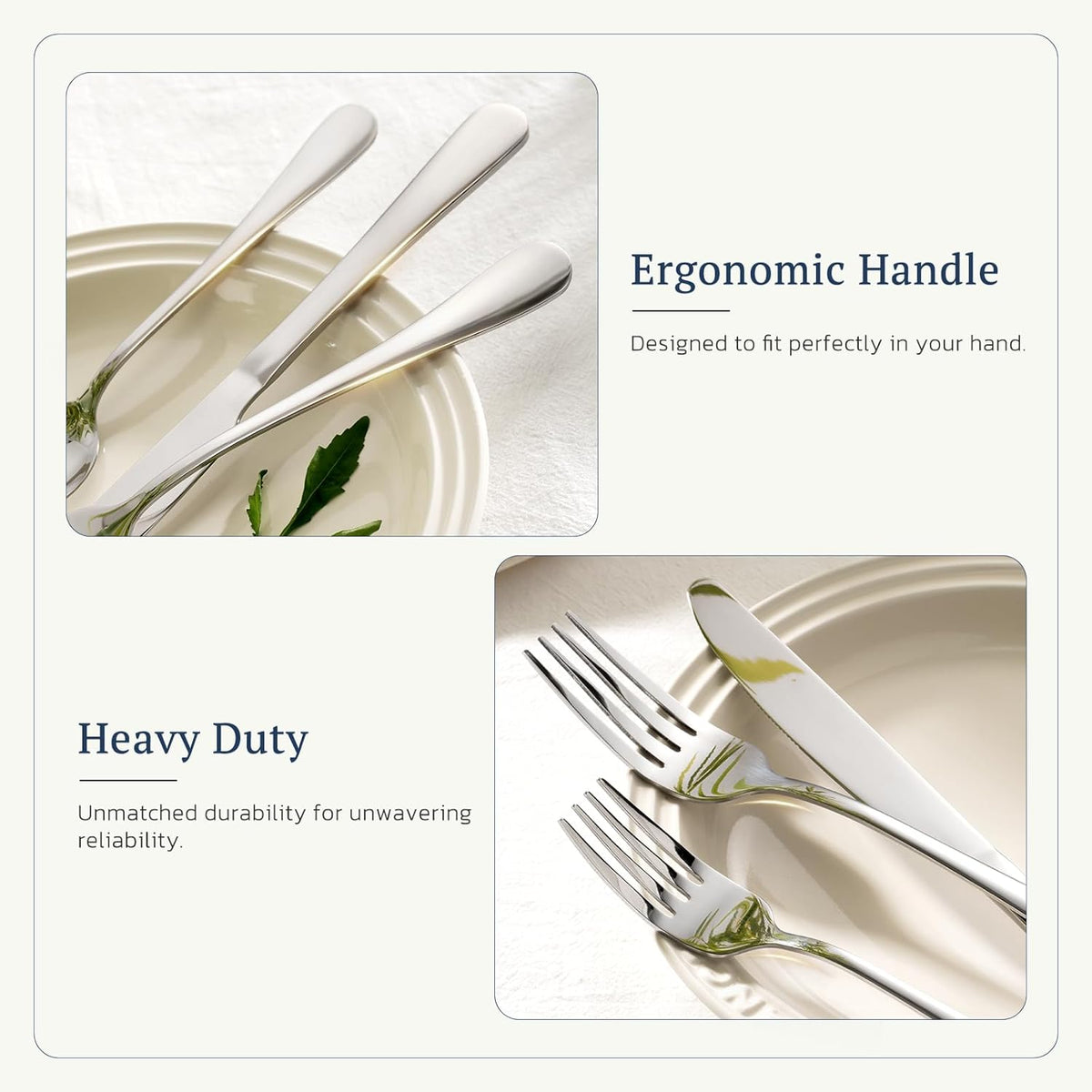 Silverware Set with Steak Knives 24-Piece Flatware Set for 4 Food-Grade Stainless Steel Cutlery Set Mirror Polished Utensils Set Include Spoons and Forks for Home Kitchen Restaurant
