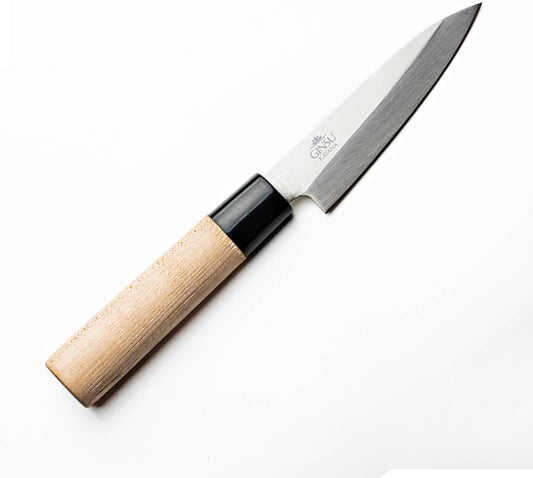 Japanese Petty Knife 3.9" – 420J2 Stainless Steel Paring Knife with Wood Handle for Fruit, Vegetable & Meat Preparation | Sharp paring knife with a durable stainless steel blade and wood handle for trimming, peeling, and precision cutting.
