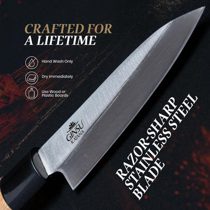 Japanese Petty Knife 3.9" – 420J2 Stainless Steel Paring Knife with Wood Handle for Fruit, Vegetable & Meat Preparation | Sharp paring knife with a durable stainless steel blade and wood handle for trimming, peeling, and precision cutting.