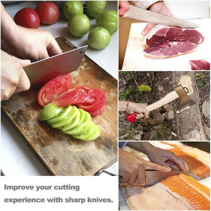 Whetstone Knife Sharpening Stone Set, 2-Sided Premium Wet Stone Sharpener 1000/6000 Grit Wetstone Kit for Kitchen knives with Non-Slip Bamboo and Silicon Base Angle Guide, Flattening Stone