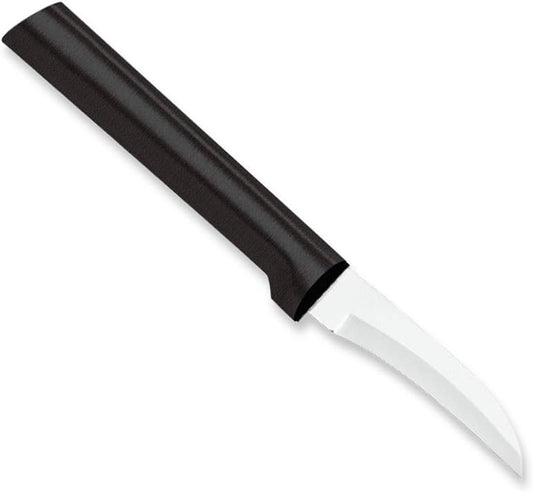 Granny Paring Knife (W200), Black Handle | 2.38" Stainless Steel Serrated Blade, Black Resin Handle