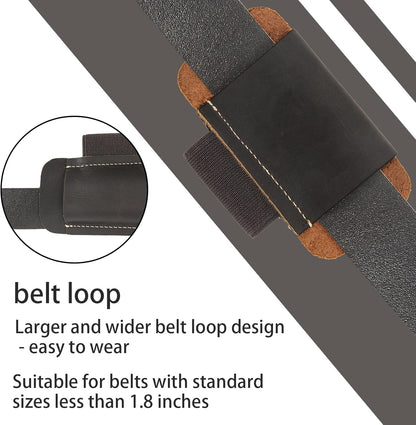 Knife Sheath,Belt Buckle Knife Sheath,Leather Knife Sheaths for Belt,Pocket Knife Folding EDC Belt Knife Holster,Open Top Knife Belt Leather Sheath for 5 inch Folding Knife.Gift for Men.