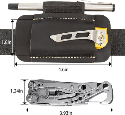 Knife Sheath,Belt Buckle Knife Sheath,Leather Knife Sheaths for Belt,Pocket Knife Folding EDC Belt Knife Holster,Open Top Knife Belt Leather Sheath for 5 inch Folding Knife.Gift for Men.
