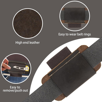 Knife Sheath,Belt Buckle Knife Sheath,Leather Knife Sheaths for Belt,Pocket Knife Folding EDC Belt Knife Holster,Open Top Knife Belt Leather Sheath for 5 inch Folding Knife.Gift for Men.