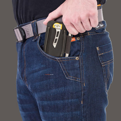 Knife Sheath,Belt Buckle Knife Sheath,Leather Knife Sheaths for Belt,Pocket Knife Folding EDC Belt Knife Holster,Open Top Knife Belt Leather Sheath for 5 inch Folding Knife.Gift for Men.