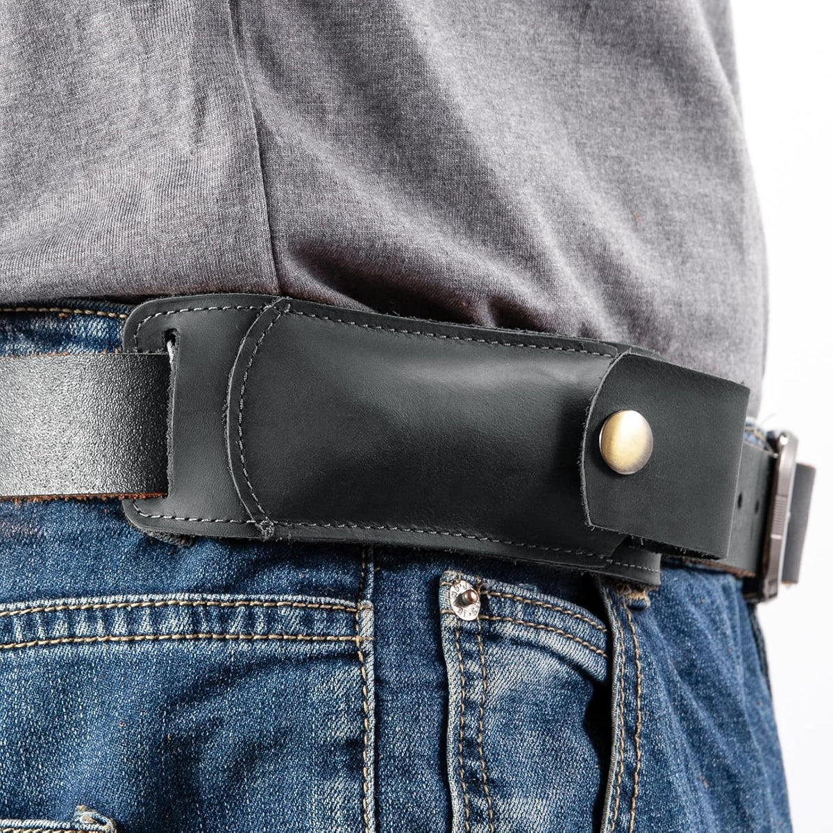Knife Sheath,Belt Buckle Knife Sheath,Leather Knife Sheaths for Belt,Pocket Knife Folding EDC Belt Knife Holster,Open Top Knife Belt Leather Sheath for 5 inch Folding Knife.Gift for Men.