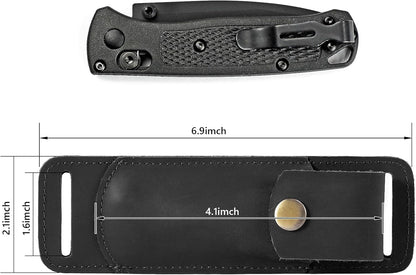 Knife Sheath,Belt Buckle Knife Sheath,Leather Knife Sheaths for Belt,Pocket Knife Folding EDC Belt Knife Holster,Open Top Knife Belt Leather Sheath for 5 inch Folding Knife.Gift for Men.