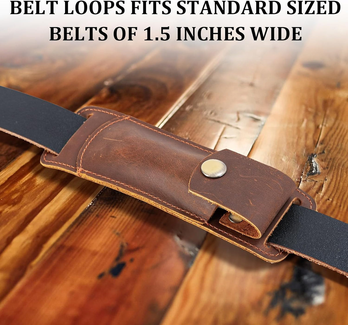 Knife Sheath,Belt Buckle Knife Sheath,Leather Knife Sheaths for Belt,Pocket Knife Folding EDC Belt Knife Holster,Open Top Knife Belt Leather Sheath for 5 inch Folding Knife.Gift for Men.