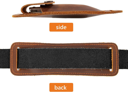 Knife Sheath,Belt Buckle Knife Sheath,Leather Knife Sheaths for Belt,Pocket Knife Folding EDC Belt Knife Holster,Open Top Knife Belt Leather Sheath for 5 inch Folding Knife.Gift for Men.