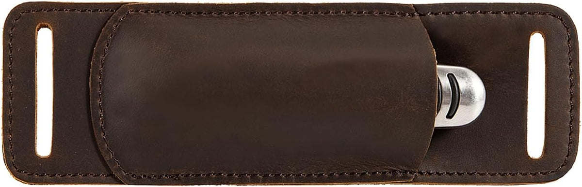 Knife Sheath,Belt Buckle Knife Sheath,Leather Knife Sheaths for Belt,Pocket Knife Folding EDC Belt Knife Holster,Open Top Knife Belt Leather Sheath for 5 inch Folding Knife.Gift for Men.