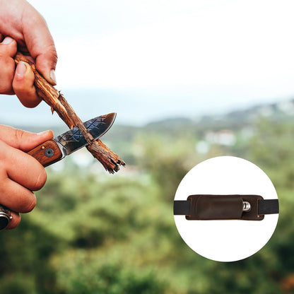 Knife Sheath,Belt Buckle Knife Sheath,Leather Knife Sheaths for Belt,Pocket Knife Folding EDC Belt Knife Holster,Open Top Knife Belt Leather Sheath for 5 inch Folding Knife.Gift for Men.