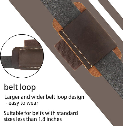 Knife Sheath,Belt Buckle Knife Sheath,Leather Knife Sheaths for Belt,Pocket Knife Folding EDC Belt Knife Holster,Open Top Knife Belt Leather Sheath for 5 inch Folding Knife.Gift for Men.