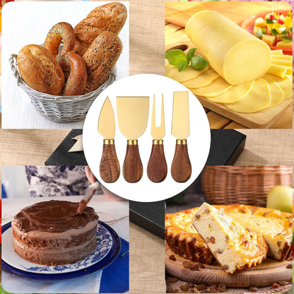 3-in-1 Acacia Wood Cheese Board and Knife Set, Charcuterie Board with Hidden Magnetic Tools Storage, Stainless Steel Cheese Knife and Slicer, Gift for Summer Christmas Wedding Housewarming