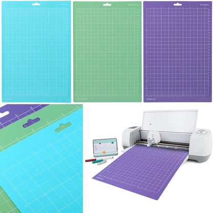 3PCS Cutting Mats for Cri-cut Joy Xtra,13.98x9.45inch Standard Grip Machine Mat,Reusable Cut Mat for Crafts with Scraper,Variety Adhesive Cutting Mats for Cri-cut Joy Xtra