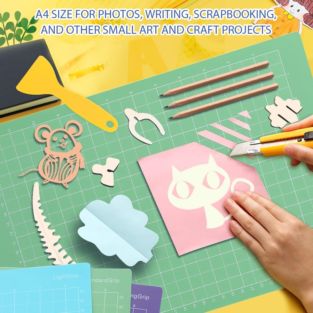 3PCS Cutting Mats for Cri-cut Joy Xtra,13.98x9.45inch Standard Grip Machine Mat,Reusable Cut Mat for Crafts with Scraper,Variety Adhesive Cutting Mats for Cri-cut Joy Xtra