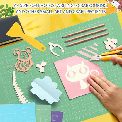 3PCS Cutting Mats for Cri-cut Joy Xtra,13.98x9.45inch Standard Grip Machine Mat,Reusable Cut Mat for Crafts with Scraper,Variety Adhesive Cutting Mats for Cri-cut Joy Xtra