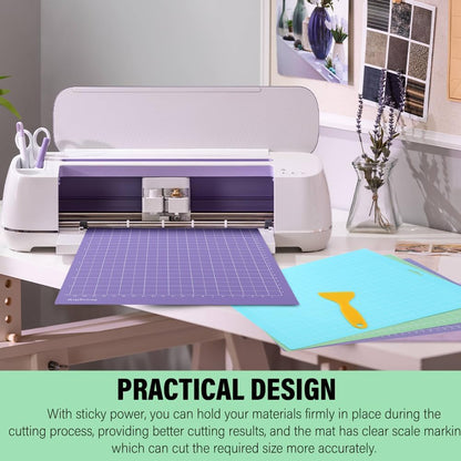 3PCS Cutting Mats for Cri-cut Joy Xtra,13.98x9.45inch Standard Grip Machine Mat,Reusable Cut Mat for Crafts with Scraper,Variety Adhesive Cutting Mats for Cri-cut Joy Xtra