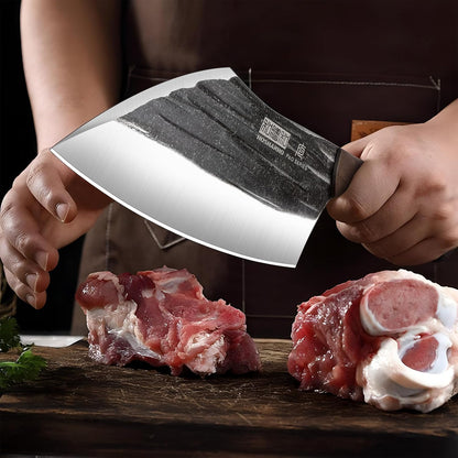 6" Cleaver Knife, Hand Forged Chopper Butcher Meat Cleaver Knife | Full Tang Vegetable Meat Cleaver Cutting Knife for Kitchen, Outdoor Cooking, Camping, Gift for Men