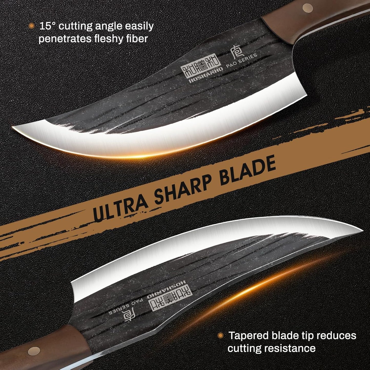 6" Cleaver Knife, Hand Forged Chopper Butcher Meat Cleaver Knife | Full Tang Vegetable Meat Cleaver Cutting Knife for Kitchen, Outdoor Cooking, Camping, Gift for Men