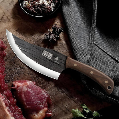 6" Cleaver Knife, Hand Forged Chopper Butcher Meat Cleaver Knife | Full Tang Vegetable Meat Cleaver Cutting Knife for Kitchen, Outdoor Cooking, Camping, Gift for Men