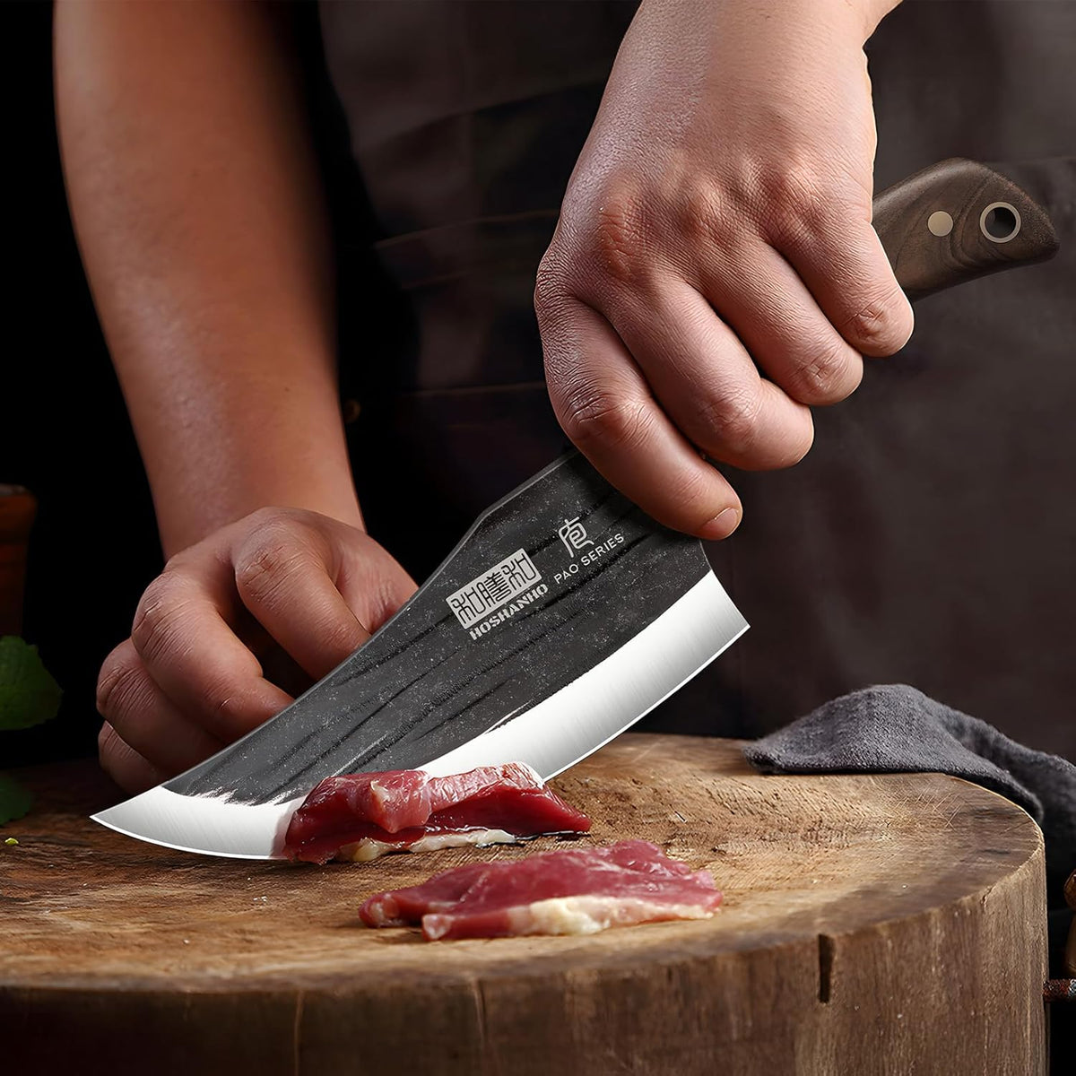 6" Cleaver Knife, Hand Forged Chopper Butcher Meat Cleaver Knife | Full Tang Vegetable Meat Cleaver Cutting Knife for Kitchen, Outdoor Cooking, Camping, Gift for Men