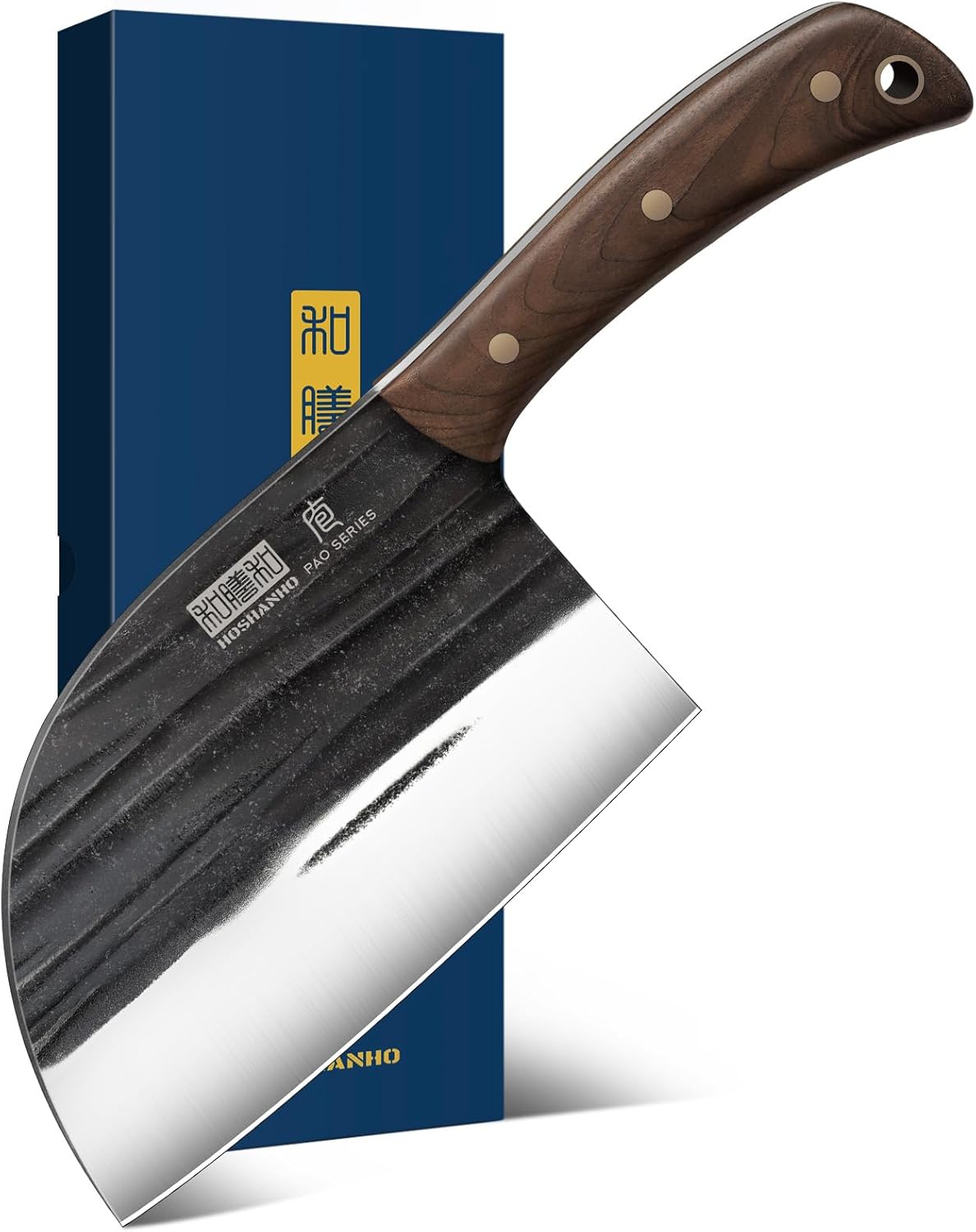 6" Cleaver Knife, Hand Forged Chopper Butcher Meat Cleaver Knife | Full Tang Vegetable Meat Cleaver Cutting Knife for Kitchen, Outdoor Cooking, Camping, Gift for Men