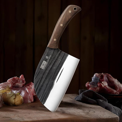 6" Cleaver Knife, Hand Forged Chopper Butcher Meat Cleaver Knife | Full Tang Vegetable Meat Cleaver Cutting Knife for Kitchen, Outdoor Cooking, Camping, Gift for Men