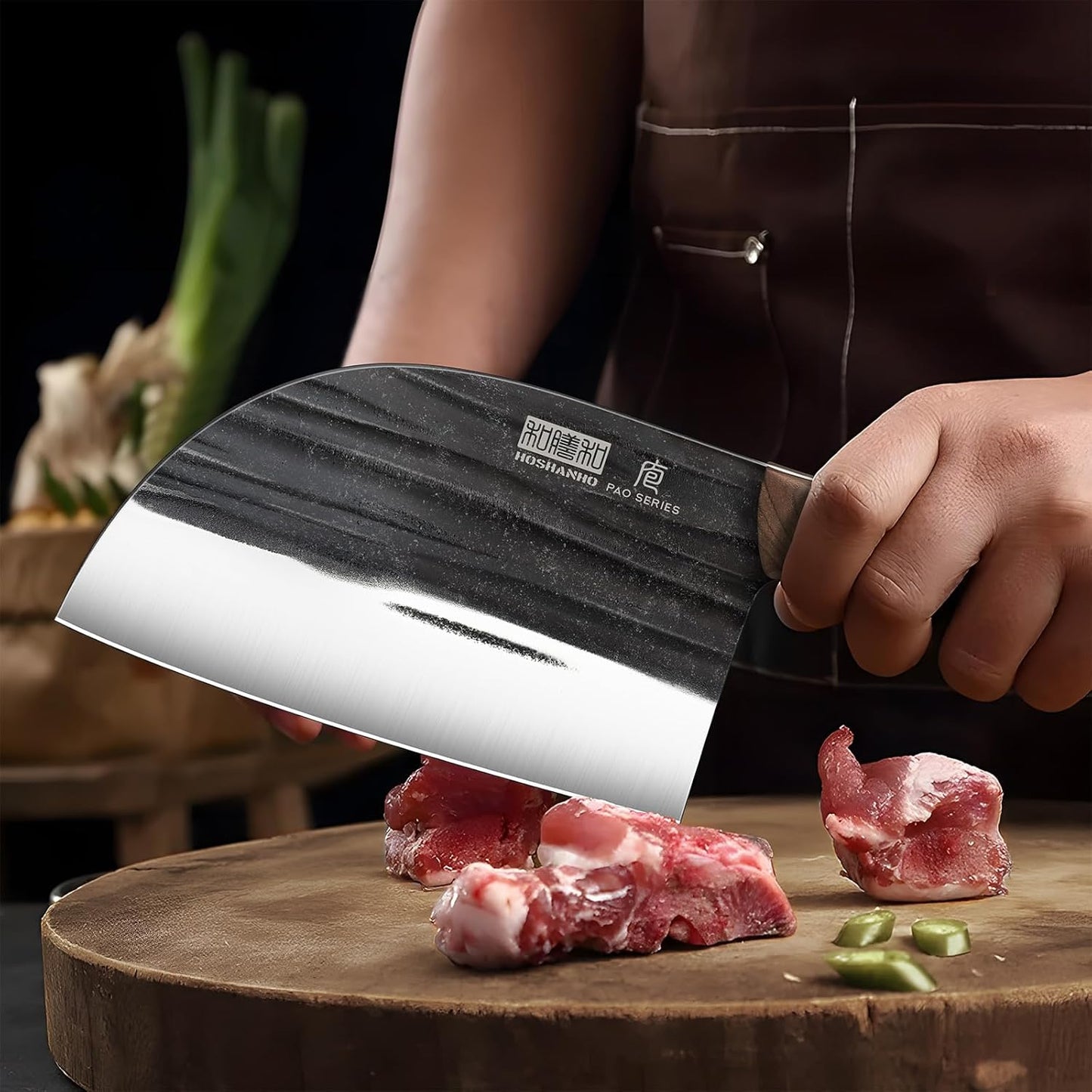 6" Cleaver Knife, Hand Forged Chopper Butcher Meat Cleaver Knife | Full Tang Vegetable Meat Cleaver Cutting Knife for Kitchen, Outdoor Cooking, Camping, Gift for Men