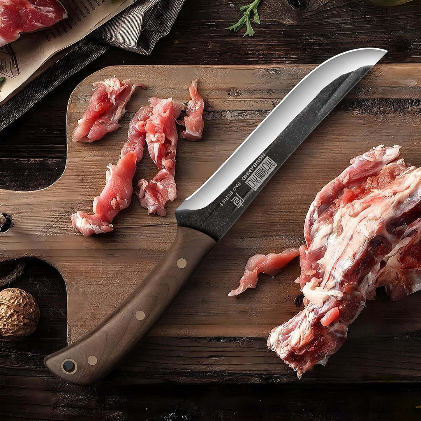 6" Cleaver Knife, Hand Forged Chopper Butcher Meat Cleaver Knife | Full Tang Vegetable Meat Cleaver Cutting Knife for Kitchen, Outdoor Cooking, Camping, Gift for Men