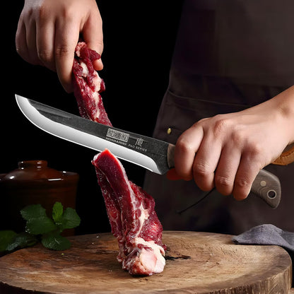6" Cleaver Knife, Hand Forged Chopper Butcher Meat Cleaver Knife | Full Tang Vegetable Meat Cleaver Cutting Knife for Kitchen, Outdoor Cooking, Camping, Gift for Men