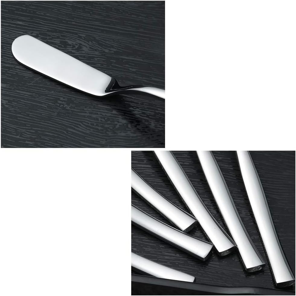Idotry 6-Piece Stainless Steel Butter Knives, Cheese/Butter Spreaders | 6.32", Cheese Knives for Butter, Cheese, Organic Strawberry