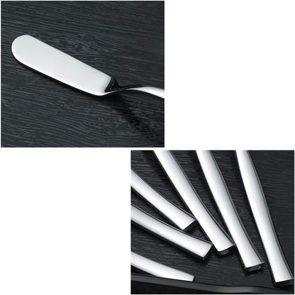 Idotry 6-Piece Stainless Steel Butter Knives, Cheese/Butter Spreaders | 6.32", Cheese Knives for Butter, Cheese, Organic Strawberry