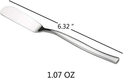 Idotry 6-Piece Stainless Steel Butter Knives, Cheese/Butter Spreaders | 6.32", Cheese Knives for Butter, Cheese, Organic Strawberry